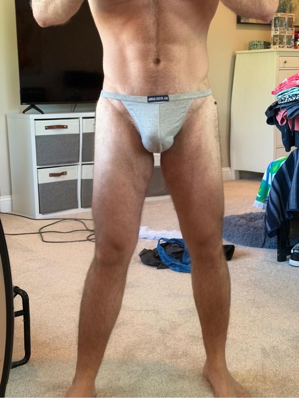 Men's light gray string bikini Briefs Underwear NWOT - Picture 3 of 4